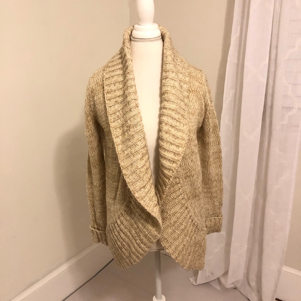 Express Oatmeal Cardigan Sweater